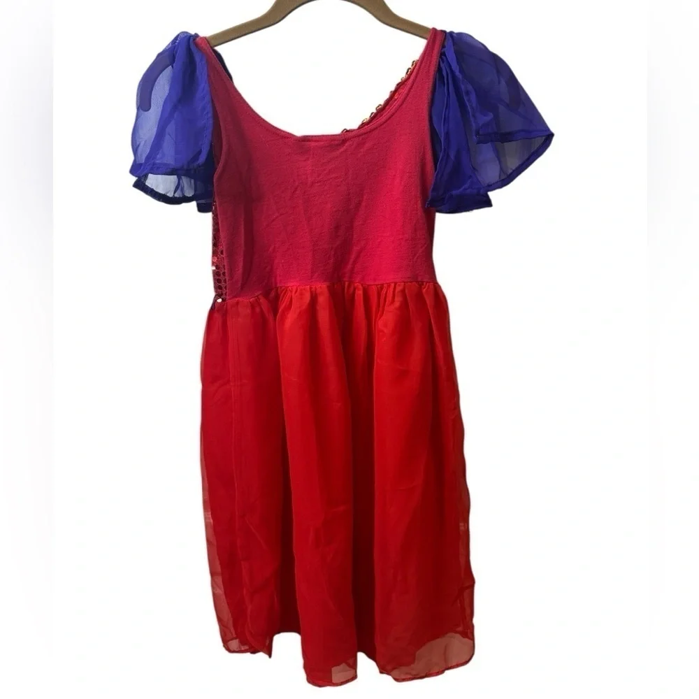 Disney Red and Purple Dance Costume with Sequin Bodice